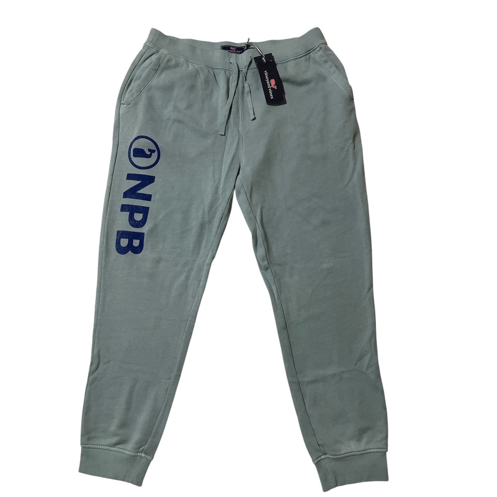 Vineyard Vines Mens Dyed Jogger Large NPB Whale Sea Clay Green Loungewear Casual